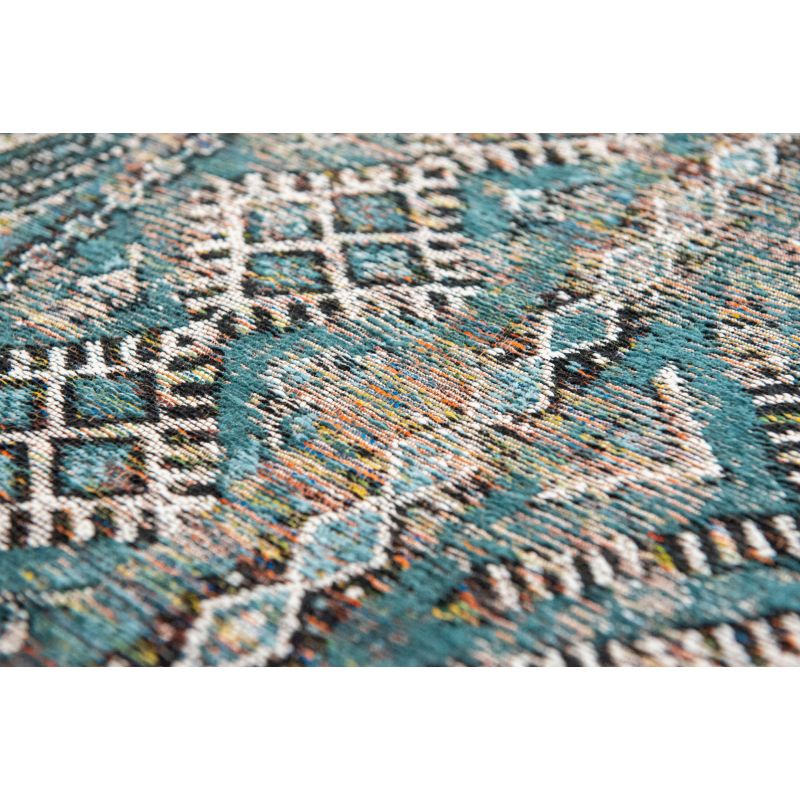 Tapis ethnique contemporain bleu