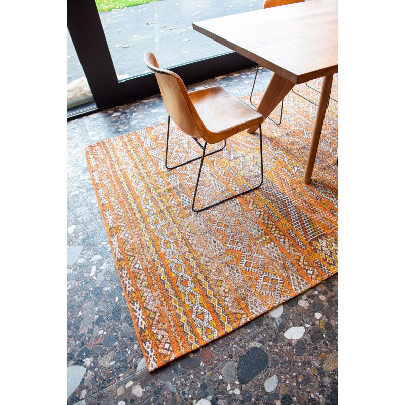 Tapis kelim haut de gamme orange par Louis de Poortere