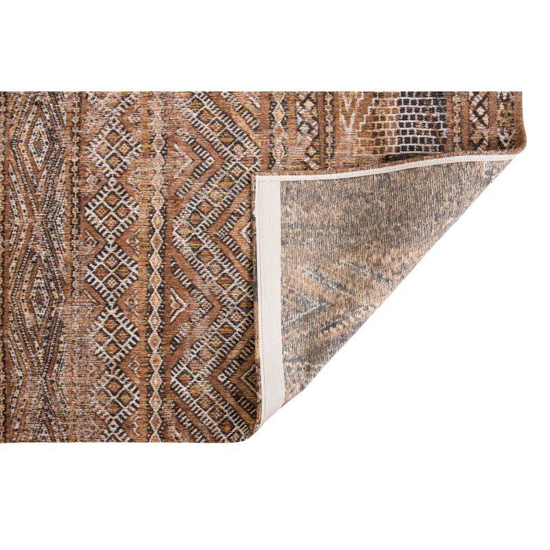 Tapis kelim en lain et coton marron