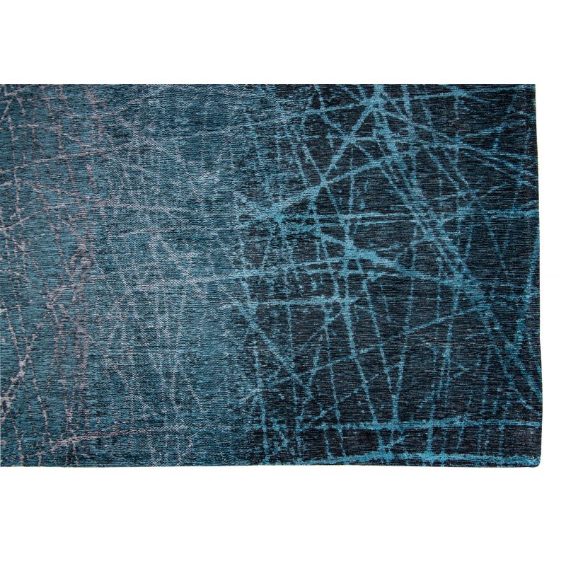 Tapis rectangulaire bleu et blanc 