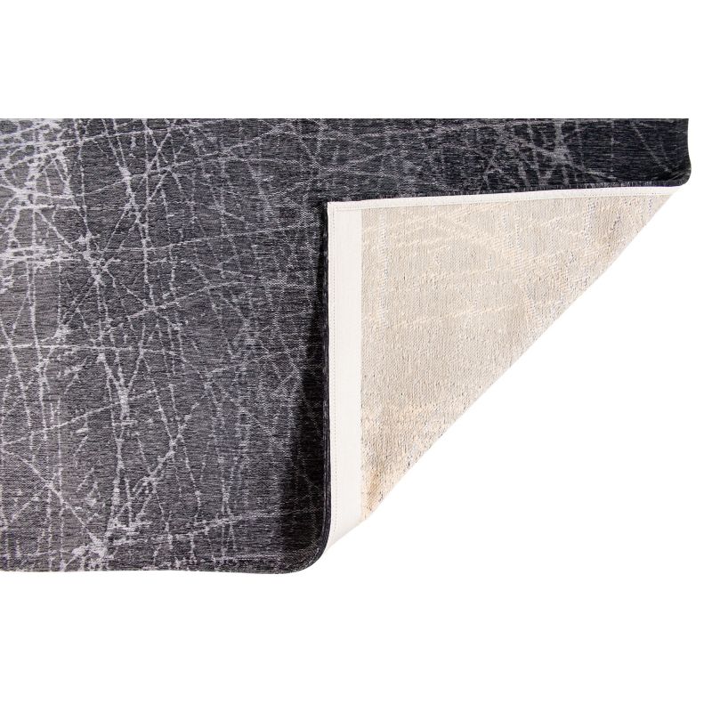 Tapis facile d'entretien en fibres naturelles grises et blanches