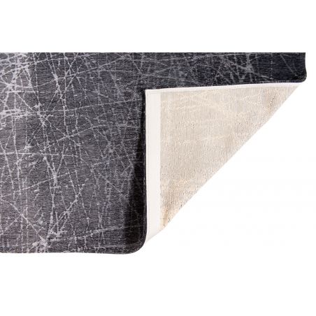 Tapis facile d'entretien en fibres naturelles grises et blanches Tapis facile d'entretien en fibres naturelles grises et blanches