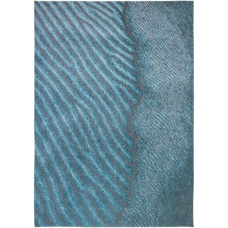 Tapis de salon Shores Blue Nile en coton et polyester