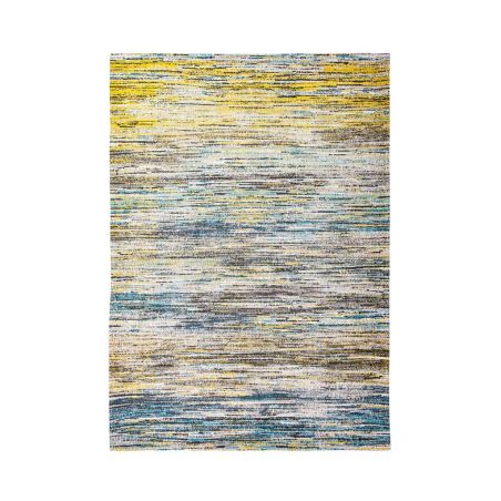 Tapis de bureau multicolore Sari Mix Bleu et Jaune en coton Tapis de bureau multicolore Sari Mix Bleu et Jaune en coton