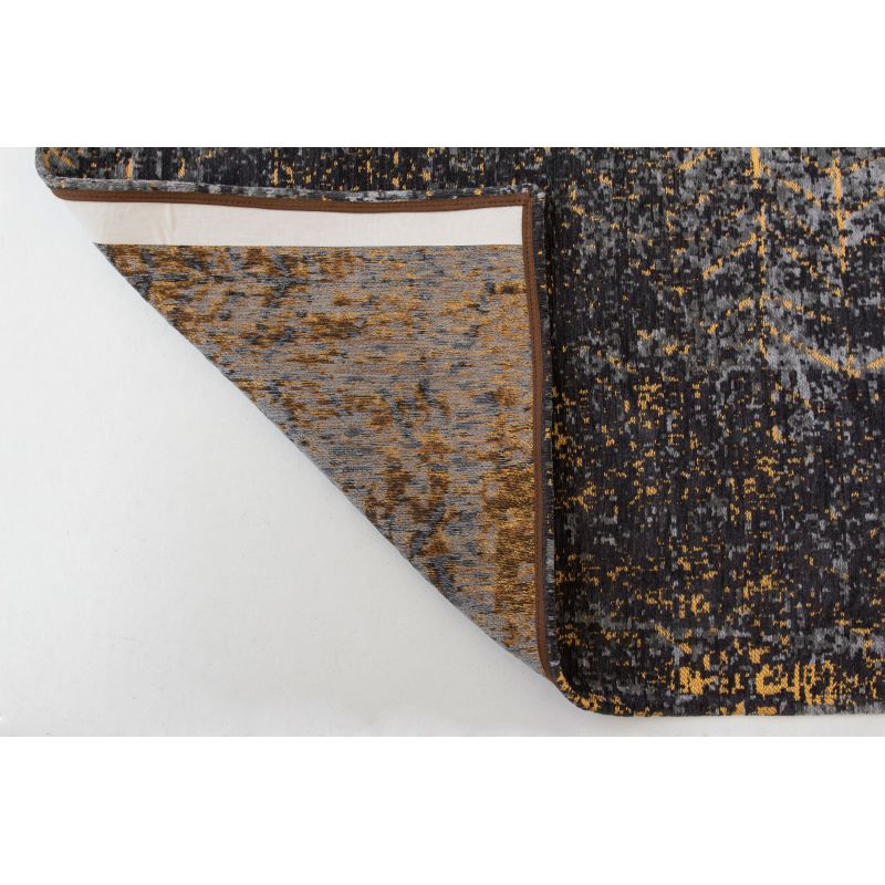 Tapis de salon Jacob's Ladder Gris anthracite et jaune en coton et polyester