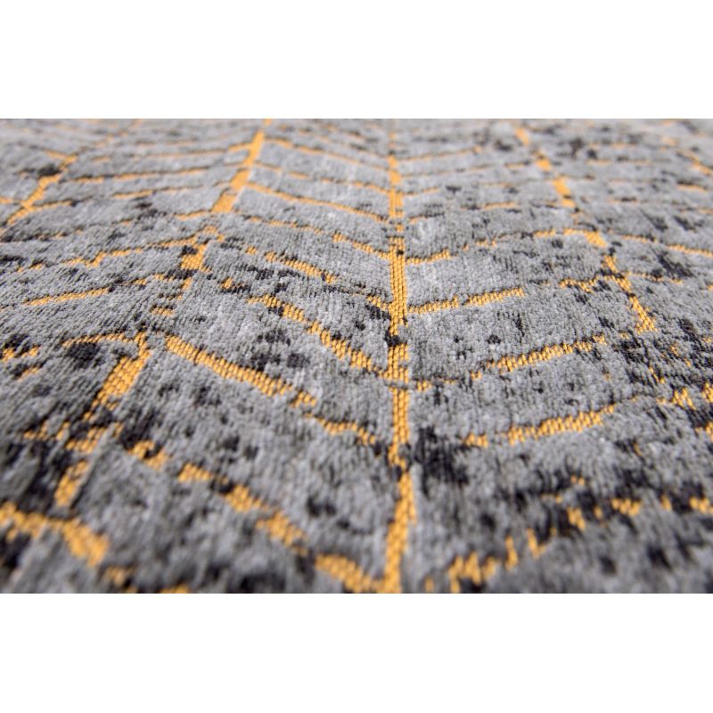 Tapis de salon Jacob's Ladder Gris anthracite et jaune en coton et polyester