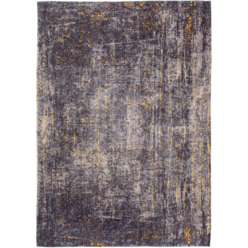 Tapis de salon Jacob's Ladder Gris anthracite et jaune en coton et polyester