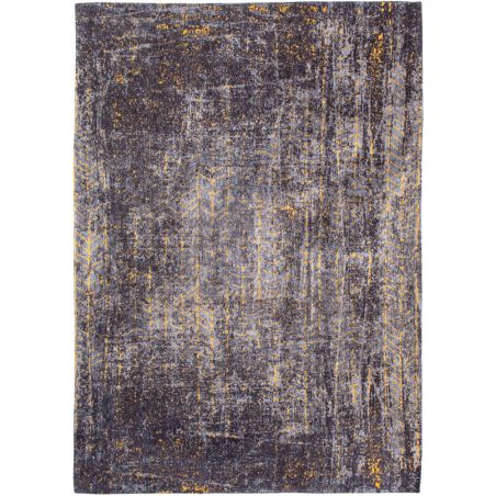 Tapis de salon Jacob's Ladder Gris anthracite et jaune en coton et polyester