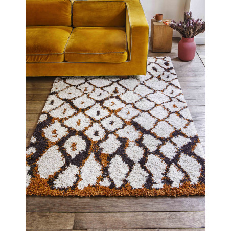 Tapis de chambre Marrakech Blanc et Marron Tapis de chambre Marrakech Blanc et Marron