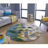 Tapis coloré Rond en pure Laine Multicolore Prism