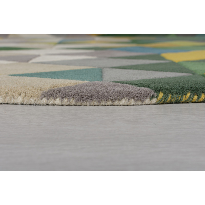 Tapis coloré Rond en pure Laine Multicolore Prism