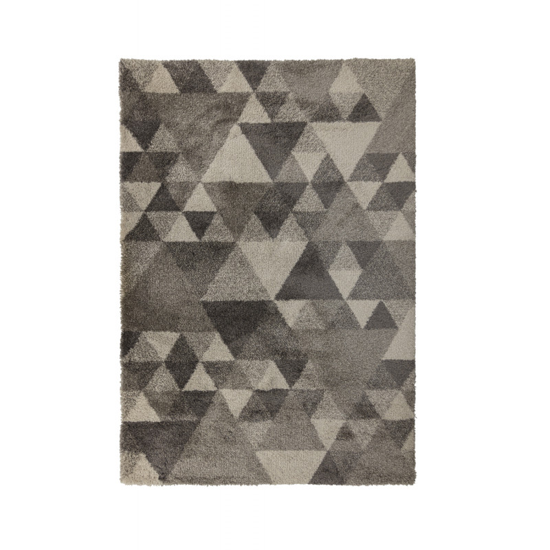 Tapis Design Géométrique Dakari Nuru Gris et Ivoire