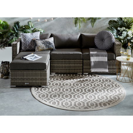 Tapis de salon Design Mondo Blanc Naturel Rond Tapis de salon Design Mondo Blanc Naturel Rond