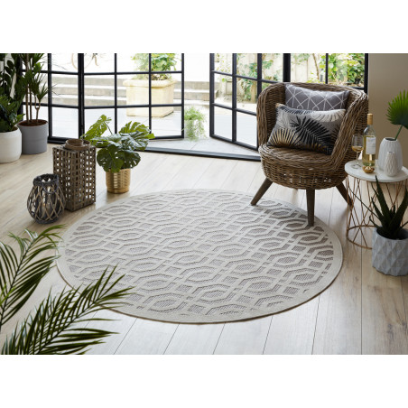Tapis de salon Design Mondo Blanc Naturel Rond Tapis de salon Design Mondo Blanc Naturel Rond