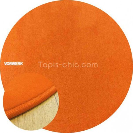 Tapis sur mesure rond Orange par Vorwerk gamme Modena Tapis sur mesure rond Orange par Vorwerk gamme Modena