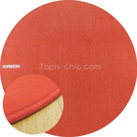 Tapis sur mesure rond Orange Corail par Vorwerk gamme Modena