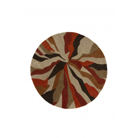 Tapis de salon polyester Design Infinite Orange Rond Tapis de salon polyester Design Infinite Orange Rond