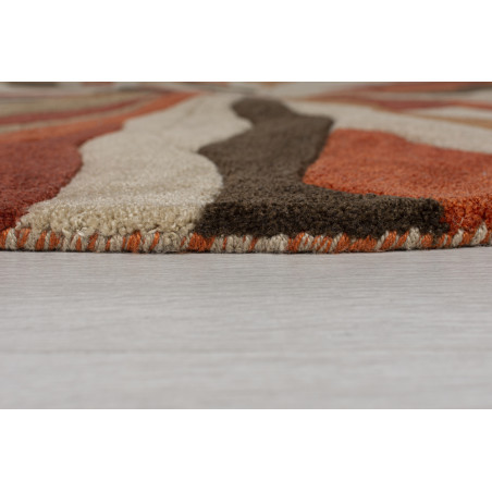 Tapis de salon polyester Design Infinite Orange Rond Tapis de salon polyester Design Infinite Orange Rond