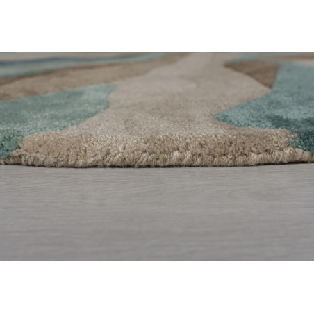 Tapis de salon polyester Design Infinite Bleu canard Rond Tapis de salon polyester Design Infinite Bleu canard Rond