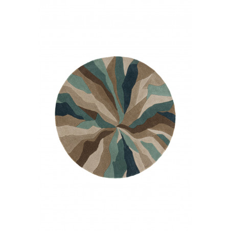 Tapis de salon polyester Design Infinite Bleu canard Rond Tapis de salon polyester Design Infinite Bleu canard Rond