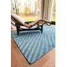 Tapis de salon Shores Blue Nile en coton et polyester