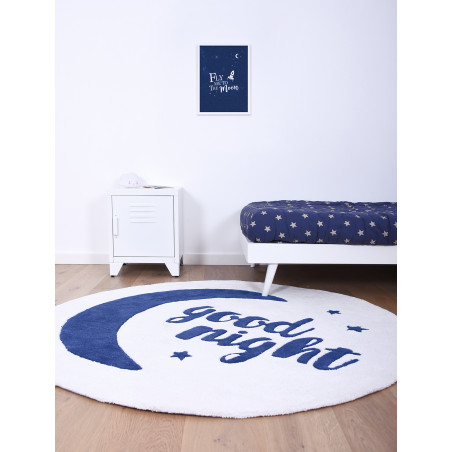 Tapis d'enfant en coton rond Good Night Tapis d'enfant en coton rond Good Night