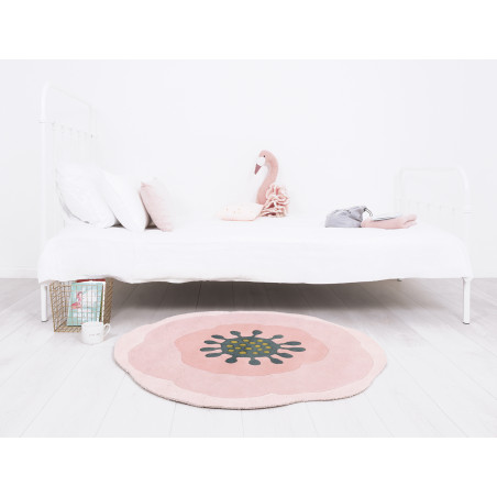 Tapis d'enfant en coton rond Anémone rose Tapis d'enfant en coton rond Anémone rose