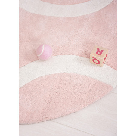 Tapis d'enfant en coton rond Balle de Tennis Rose Tapis d'enfant en coton rond Balle de Tennis Rose