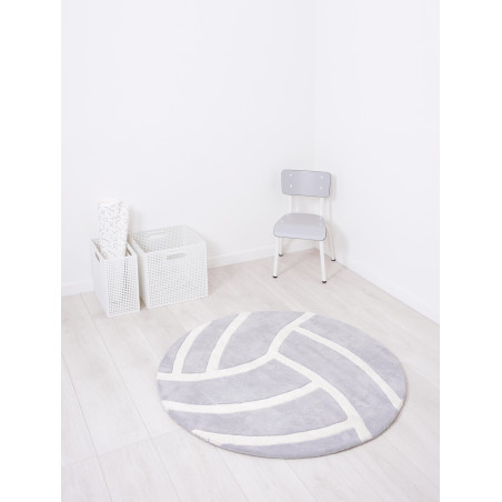 Tapis d'enfant en coton rond Volley Ball gris Tapis d'enfant en coton rond Volley Ball gris