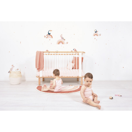 Tapis d'enfant en coton rond Arc-en-ciel orange Tapis d'enfant en coton rond Arc-en-ciel orange