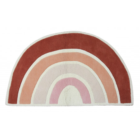 Tapis d'enfant en coton rond Arc-en-ciel orange Tapis d'enfant en coton rond Arc-en-ciel orange