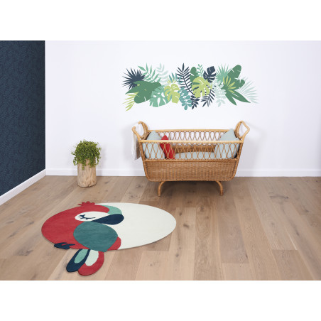 Tapis d'enfant en coton Perroquet Vert Tapis d'enfant en coton Perroquet Vert
