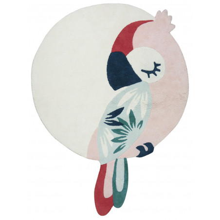 Tapis d'enfant en coton Perroquet Rose Tapis d'enfant en coton Perroquet Rose