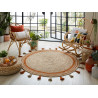 Tapis d'entrée en jute Lunara Rond Orange Tapis d'entrée en jute Lunara Rond Orange