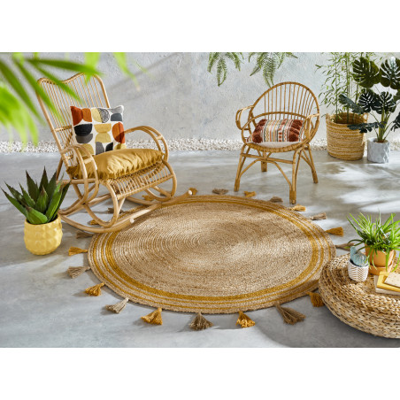 Tapis d'entrée en jute Lunara Rond Ochre Tapis d'entrée en jute Lunara Rond Ochre