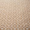 Tapis de salon de jardin en coton ocre et blanc Tapis de salon de jardin en coton ocre et blanc