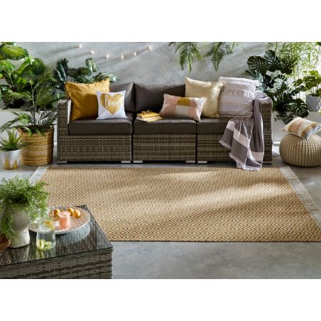 Tapis outdoor blanc et ocre par Flair Rugs Tapis outdoor blanc et ocre par Flair Rugs