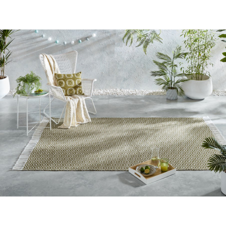 Tapis en coton recyclé Malmo vert Tapis en coton recyclé Malmo vert