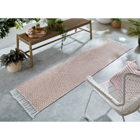 Tapis d'extérieur résistant rose et blanc Tapis d'extérieur résistant rose et blanc