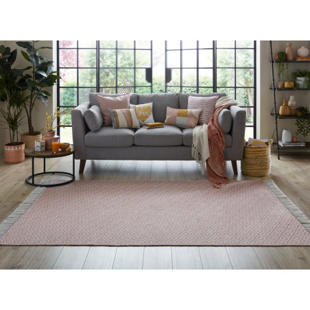 Tapis en coton recyclé Malmo rose par Flair Rugs Tapis en coton recyclé Malmo rose par Flair Rugs