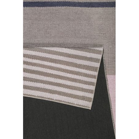 Tapis de bureau tissé en coton recyclé Camps Bay taupe et rose Tapis de bureau tissé en coton recyclé Camps Bay taupe et rose