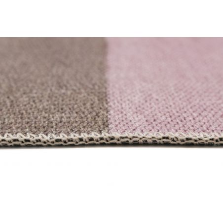 Tapis de bureau tissé en coton recyclé Camps Bay taupe et rose Tapis de bureau tissé en coton recyclé Camps Bay taupe et rose