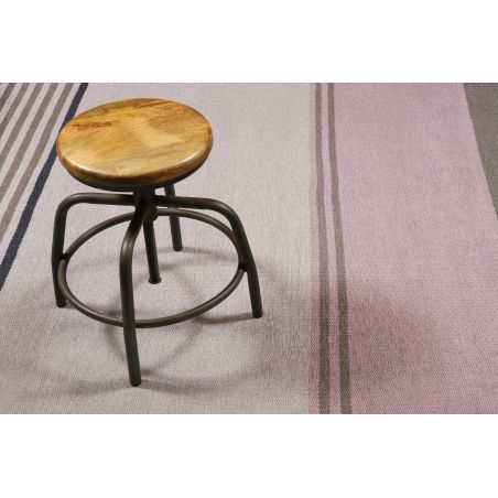 Tapis de bureau tissé en coton recyclé Camps Bay taupe et rose Tapis de bureau tissé en coton recyclé Camps Bay taupe et rose