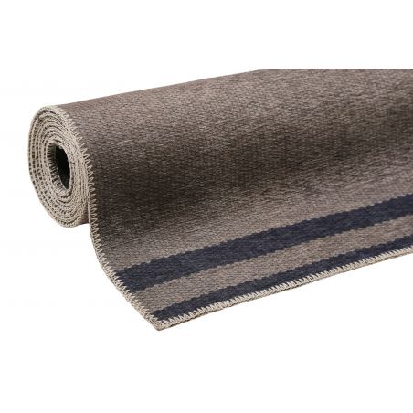 Tapis de bureau tissé en coton recyclé Camps Bay taupe et rose Tapis de bureau tissé en coton recyclé Camps Bay taupe et rose