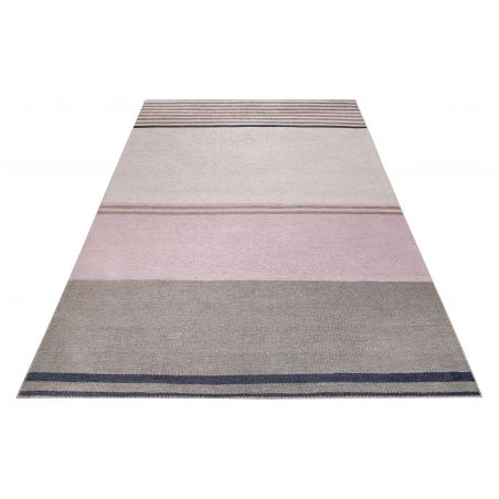 Tapis de bureau tissé en coton recyclé Camps Bay taupe et rose Tapis de bureau tissé en coton recyclé Camps Bay taupe et rose