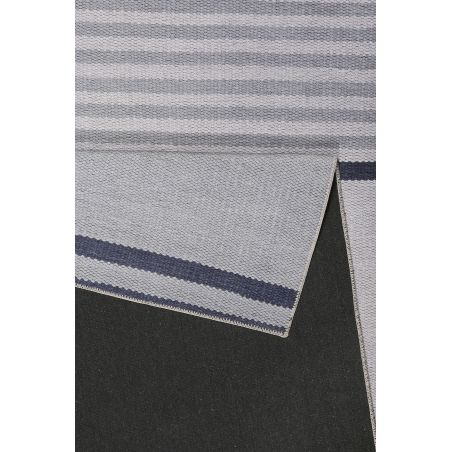 Tapis de bureau tissé en coton recyclé Camps Bay taupe et bleu Tapis de bureau tissé en coton recyclé Camps Bay taupe et bleu