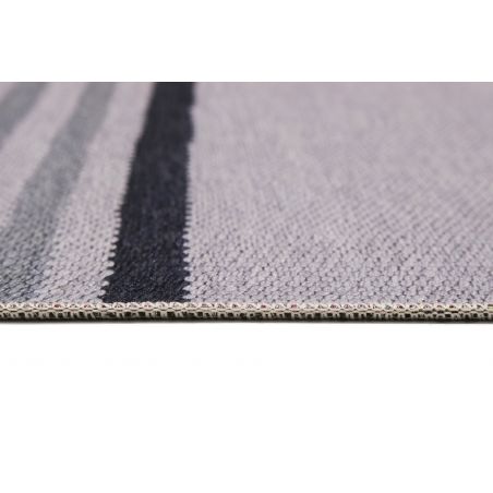 Tapis de bureau tissé en coton recyclé Camps Bay taupe et bleu Tapis de bureau tissé en coton recyclé Camps Bay taupe et bleu