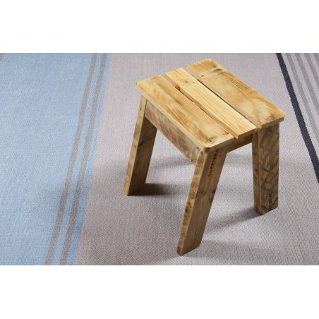 Tapis de bureau tissé en coton recyclé Camps Bay taupe et bleu Tapis de bureau tissé en coton recyclé Camps Bay taupe et bleu