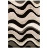 Tapis en Laine et Viscose Rectangulaire avec motifs vagues tons Gris Tapis en Laine et Viscose Rectangulaire avec motifs vagues tons Gris