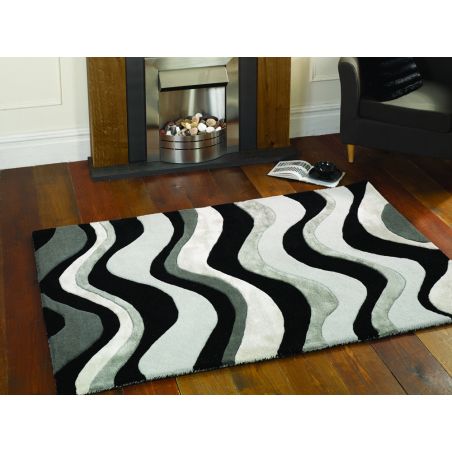 Tapis de salon en laine dans les tons noirs Tapis de salon en laine dans les tons noirs